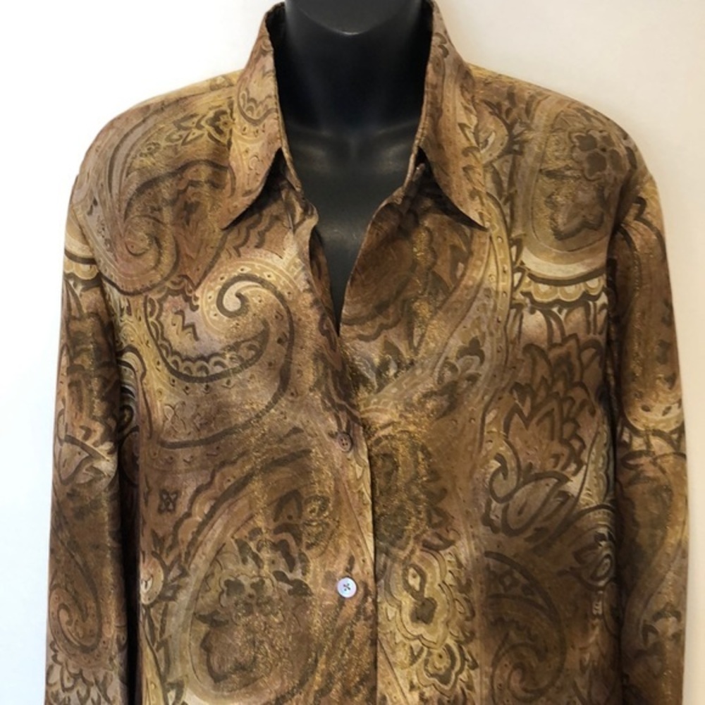Linda Allard Ellen Tracy Silk Top Size 16